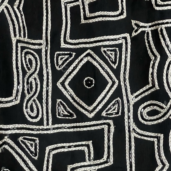 SCALA Beaded Black White Geometric Dress size Medium Vintage VTG‎ Cocktail Dress - Picture 6 of 8